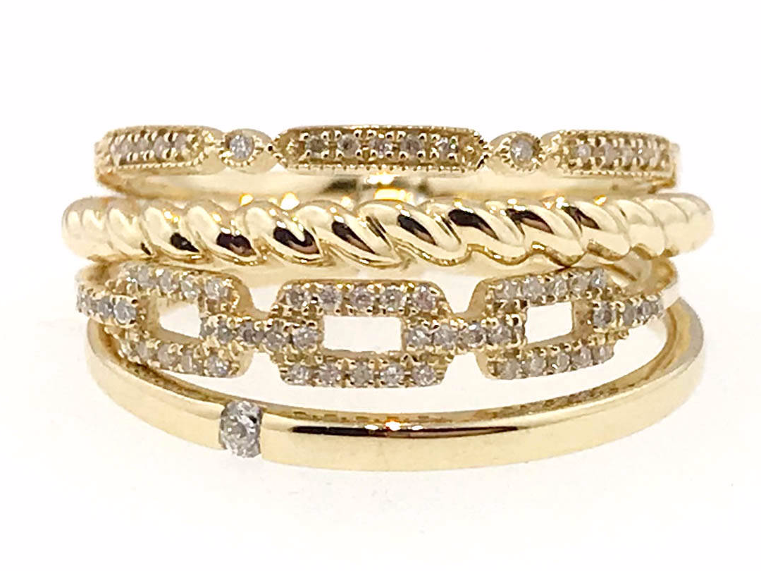 Custom Design Gold Diamond Ring