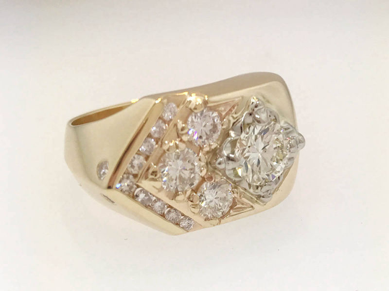 Custom Design Gold Diamond Ring