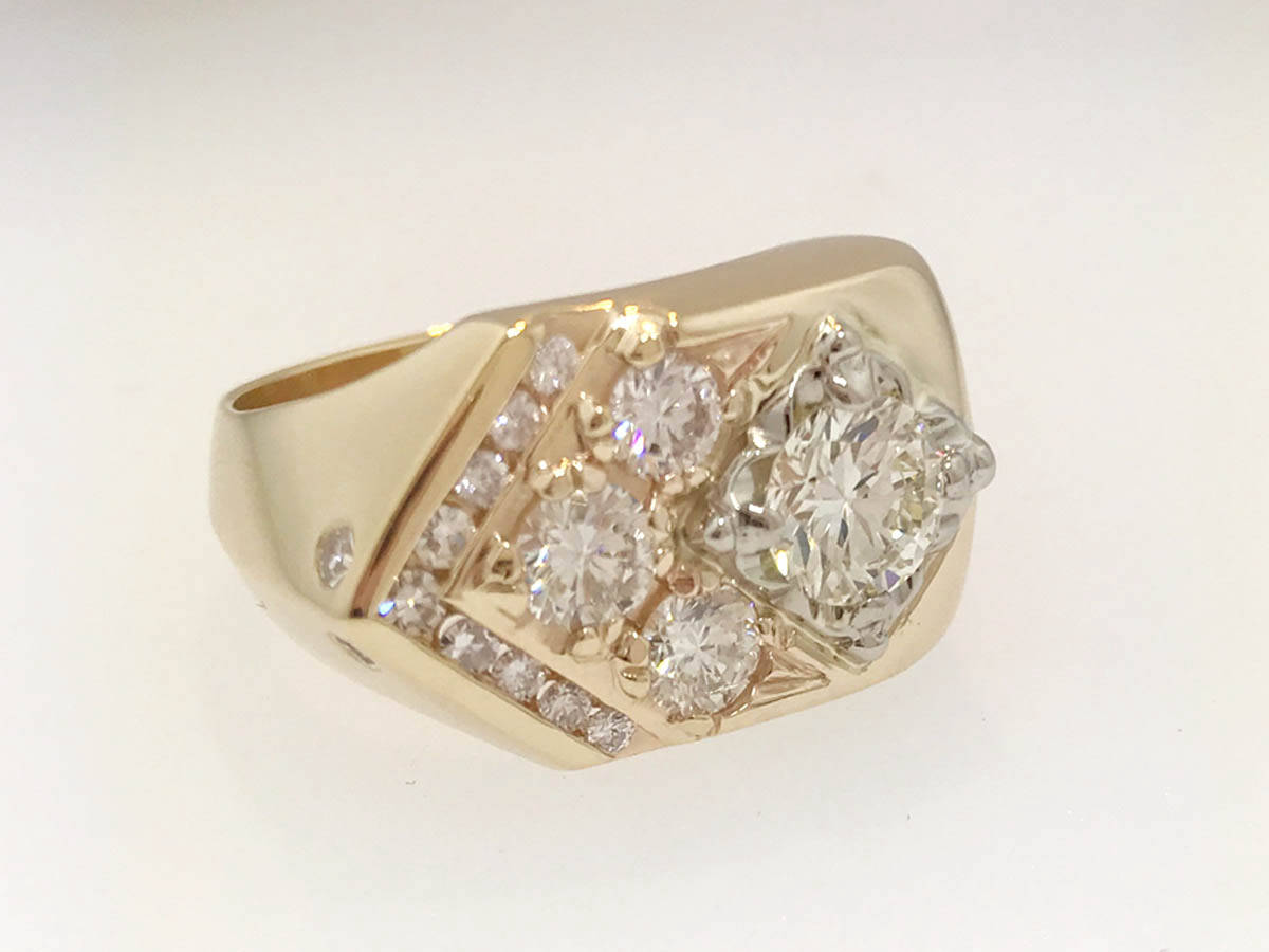 Custom Design Gold Diamond Ring