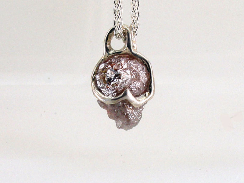 Custom Design Raw Uncut Diamond Necklace