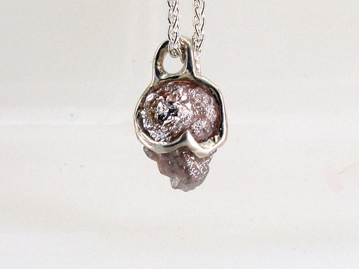 Custom Design Raw Uncut Diamond Necklace