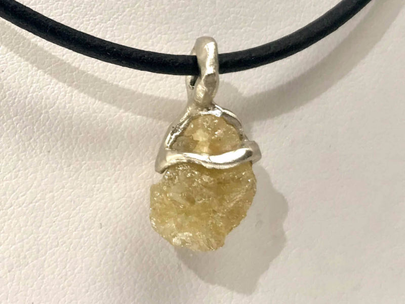 Custom Design Raw Uncut Diamond Necklace