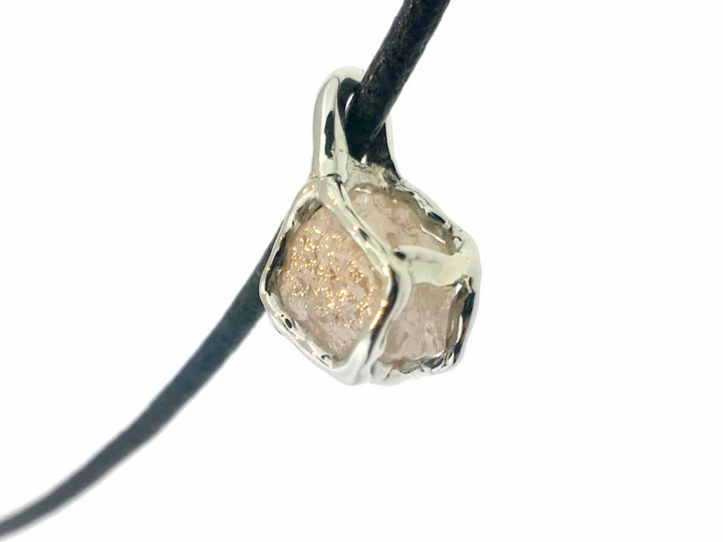 Custom Design Raw Uncut Diamond Necklace